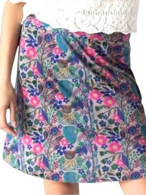 NATURAL LIFE Pink, Blue & Green Floral Mini Skirt